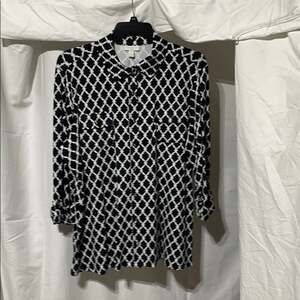 Charter club 3x navy/white blouse worn once